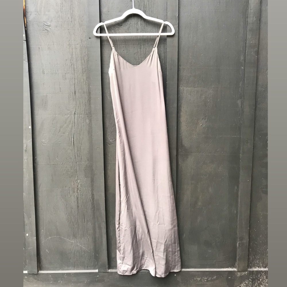 like silk silver shift maxi sexy dress